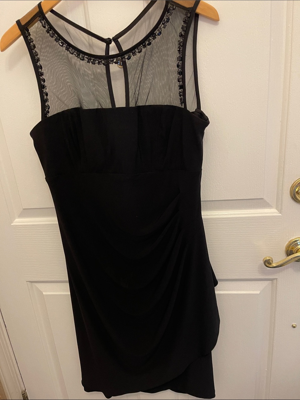 Scarlett Black Sheer Yoke Midi Dress